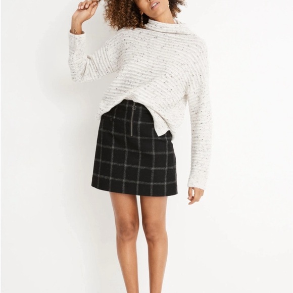 Madewell Sweaters - Madewell tan Donegal Belmont ribbed confetti mock neck sweater large